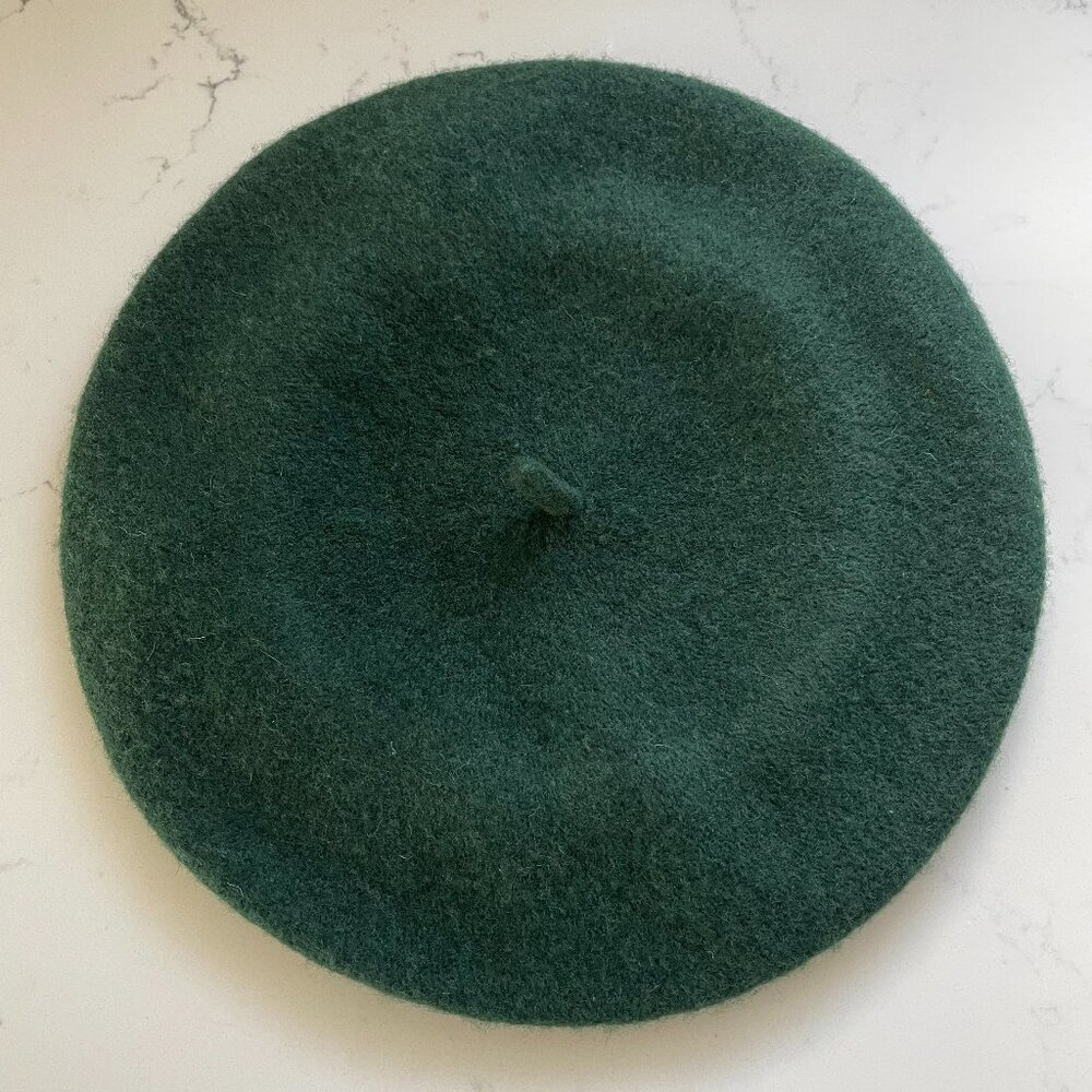 Hat to Socks Classic Wool Blend French Beret/Tam Forest Green Sz OS